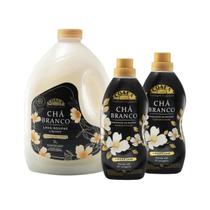 Kit Lavanderia Coala, 01 Lava Roupa Liquido Chá Branco 3L, 02 Amaciante Concentrado Chá Branco Laundry 1L. Alto Rendimento