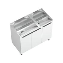 Kit Lavanderia Duplo com Balcao Branco - 114 Litros