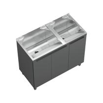 Kit Lavanderia Duplo com Balcao Chumbo - 114 Litros