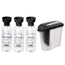 Kit Lavanderia Porta Alvejante Amaciante Sabão 970ml/1kg