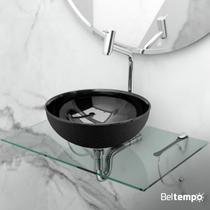 Kit Lavatório de Vidro Suspenso 50x35 com Cuba de Apoio 29cm Beltempo Kit Lavatório de Vidro Suspenso 50x35 com Cuba de Apoio 29cm Beltempo