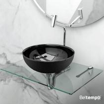 Kit Lavatório de Vidro Suspenso 50x35 com Cuba de Apoio 29cm Beltempo