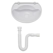 Kit Lavatório Plástico + Sifão Branco