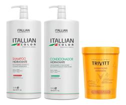 Kit Lavatório Shampoo 2,5L + Condicionador 2,5L + Hidratação 1kg Trivitt Itallian Color