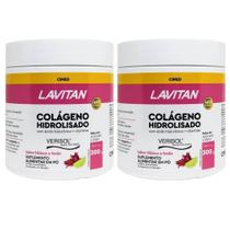 Kit Lavitan Colágeno Hidrolisado Sabor Hibisco E Limão Com 2 Potes 300g Cada