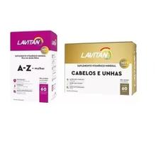 KIT Lavitan Hair C/60 Cabelos E Unhas + Lavitan A-z Mulher C/60