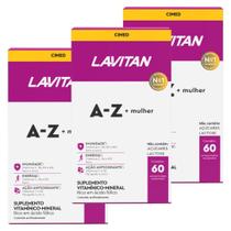 Kit Lavitan Mulher Az Vitamina 3 Unidades Com 60 Comprimidos