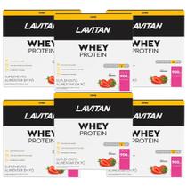 Kit Lavitan Whey Protein Sabor Morango 6 Caixas De 900g Cada