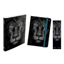 Kit Leão Grafite - Moleskine + Bíblia Brochura ACF + Marca Página - BOOK7