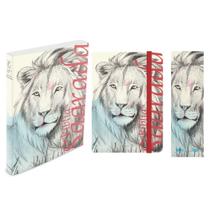Kit Leão Traços - Moleskine + Bíblia Brochura NVT + Marca Página