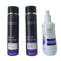 Kit Leave + Condicionador + Shampoo Keepblond 300Ml - Hairs