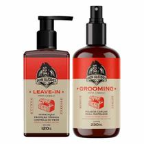 Kit Leave-in 120g e Grooming Cabelo Barba Negra Don Alcides