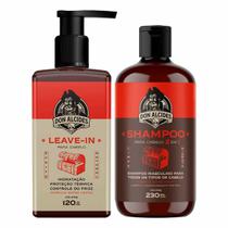 Kit Leave-in e Shampoo Para Cabelo Barba Negra Don Alcides