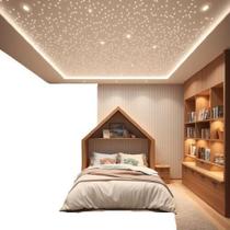 Kit Led 200 Fibra Ótica Rgb Mix Efeito Estrelado