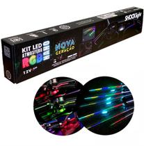 Kit Led Automotivo Atmosfera Nano Rgb Painel Neon 18x1 12v Shocklight