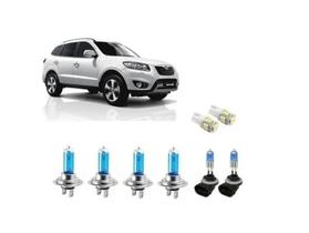 Kit Led Brancas Farol+ Milha+ Pingos Santa Fe 06 Em Diante