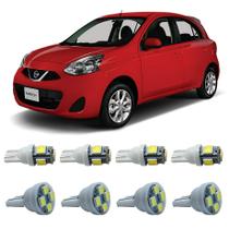 Kit Led Externo Interno Nissan March 2012 A 2017 Ré Placa Teto Farolete