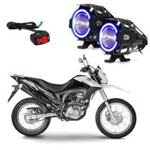 Kit Led Farol de Milha para Moto NXR 160 BROS 2015 Angel Eye Azul U7 Kit Led Farol de Milha para Moto NXR 160 BROS 2015 Angel Eye Azul U7