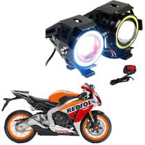 Kit Led Farol Milha Moto CBR1000F 1991 1992 1993 1994 1995 1996 Angel Eye U7