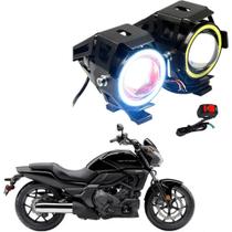 Kit Led Farol Milha Moto Honda CTX 700N 2014 Angel Eye U7