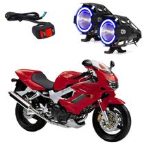 Kit Led Farol Milha Moto Honda Super Hawk 1000 2004 2005 2006 2007 Angel Eye Azul U7