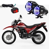 Kit Led Farol Milha Moto Honda XR 190 2016 Angel Eye Azul U7 Kit Led Farol Milha Moto Honda XR 190 2016 Angel Eye Azul U7