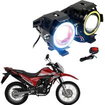 Kit Led Farol Milha Moto Honda XR 190 2016 Angel Eye U7