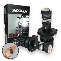 Kit Led H4 Mini Projetor Canhão Eliptico Nano Shocklight