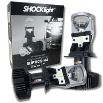 Kit Led H4 Mini Projetor Canhão Eliptico Shocklight 12v 24v
