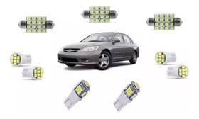 Kit Led Honda Civic 2004 2005 2006 Teto Placa Farolete Malas