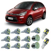 Kit Led Interno Externo Citroen C3 Teto Placa Ré Farolete