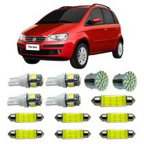 Kit Led Interno Externo Fiat Idea Teto Placa Ré Farolete