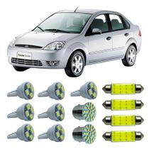 Kit Led Interno Externo Ford Fiesta Teto Placa Ré Farolete