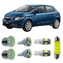 Kit Led Interno Externo GM Onix Teto Placa Ré Farolete 13/18