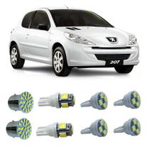 Kit Led Interno Externo Peugeot 207 208 Teto Placa Farolete