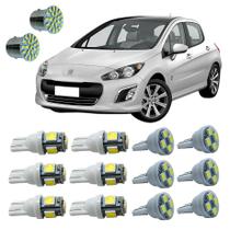 Kit Led Interno Externo Peugeot 308 Teto Placa Ré Farolete
