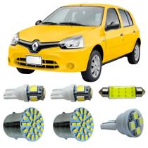 Kit Led Interno Externo Renault Clio Ré Teto Placa Farolete