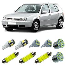 Kit Led Interno Externo Volkswagen Golf Sapão 1999 A 2006 Teto Ré Meia Luz Placa Porta Malas