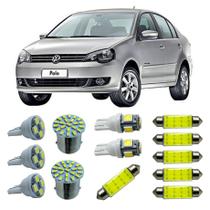 Kit Led Interno Externo VW Polo Teto Placa Ré Farolete Top