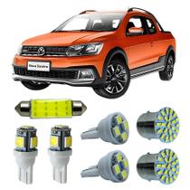 Kit Led Interno Externo VW Saveiro Teto Placa Farolete Ré