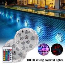 Kit Led Para Piscina Com Controle Remoto Rgb Luzes Noturnas Subaquática Jardim Festa