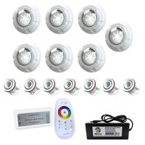 Kit Led Piscina 112m² - 7 Led 9w, Módulo Rgb + Dispositivos