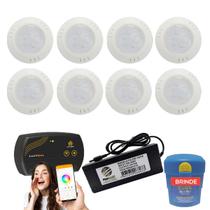 Kit Led Piscina 160m² - 8 Leds 9w, Smart Lux + Fonte