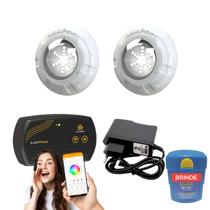 Kit Led Piscina 16m² - 2 Leds 4w, Smartlux + Fonte