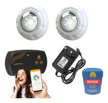 Kit Led Piscina 32m² - 2 Leds 9w, 1 Smartlux + Fonte