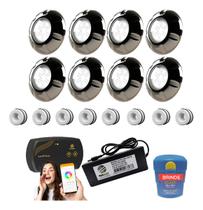 Kit Led Piscina 50mm 128m² 8 Leds 9w Inox, Smart Lux, Fonte