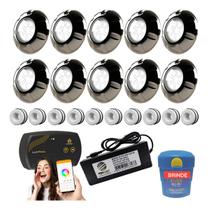 Kit Led Piscina 50mm 160m² 10 Leds 9w Inox, Smart Lux, Fonte