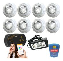 Kit Led Piscina 64m² - 8 Leds 4w, Smartlux + Fonte