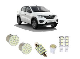 Kit Led Renault Kwid Farol Teto Placa Ré Leds