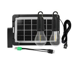 Kit LED Solar Portátil Foxlux com Painel Solar, 2 Lâmpadas LED, Carregador USB e Bateria Recarregável Kit LED Solar Portátil Foxlux com Painel Solar, 2 Lâmpadas LED, Carregador USB e Bateria Recarregável